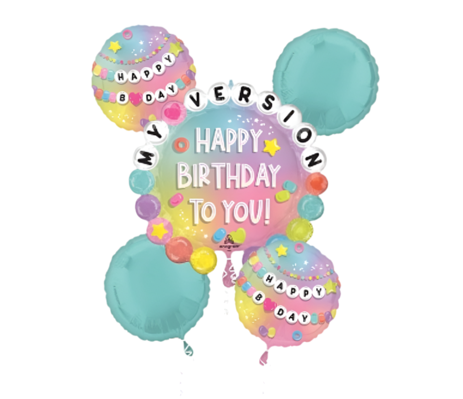 Anagram Frienship Balloon Happy Birthday 5ct Balloon Bouquet